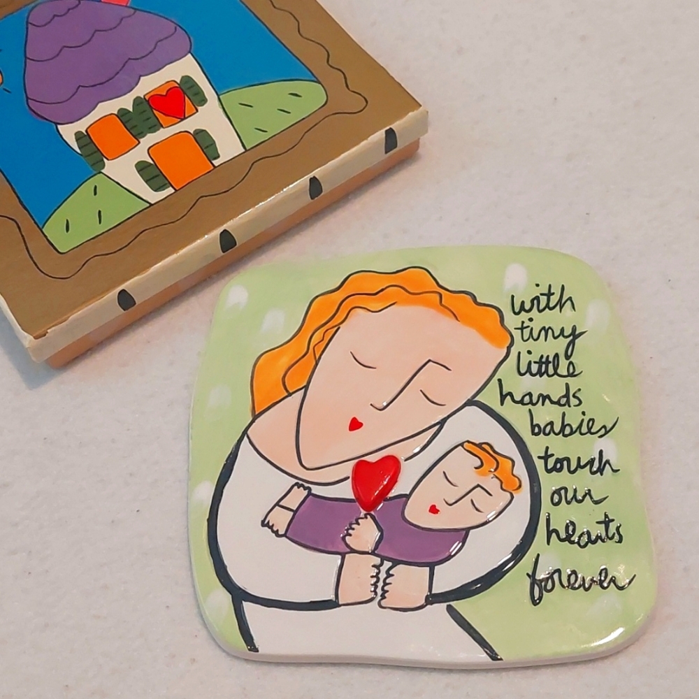SANDRA MAGSAMEN for Silvestri "With tiny hands babies...... " plaque NIB